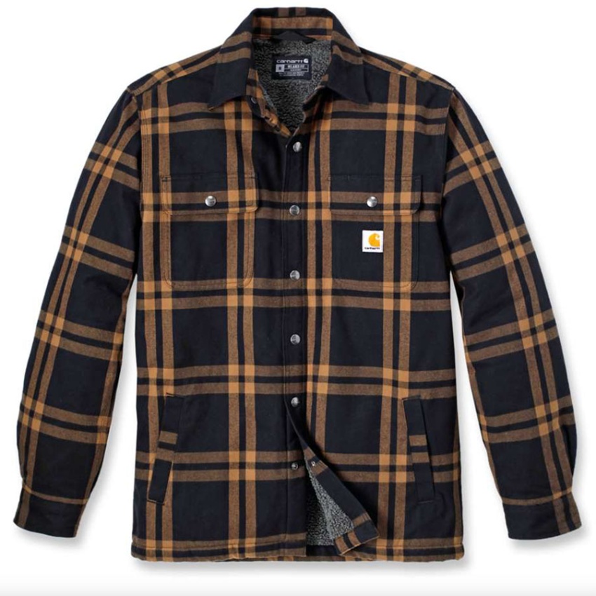 105939 - Carhartt Men's Relaxed Fit Flannel Sherpa-Lined Shirt Jacket