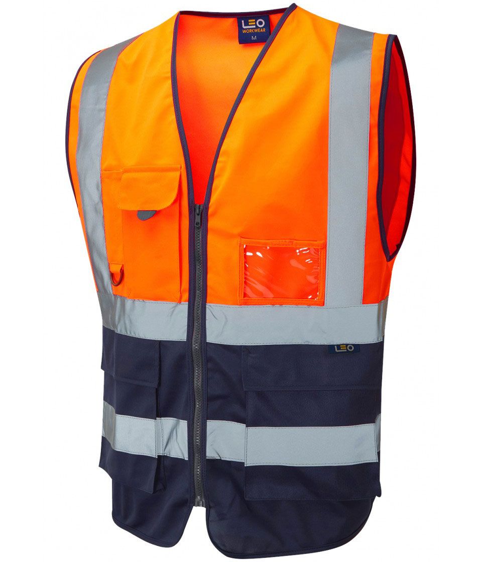 LYNTON ISO 20471 Class 2* Vest - Orange-Navy - Enterprise Workwear